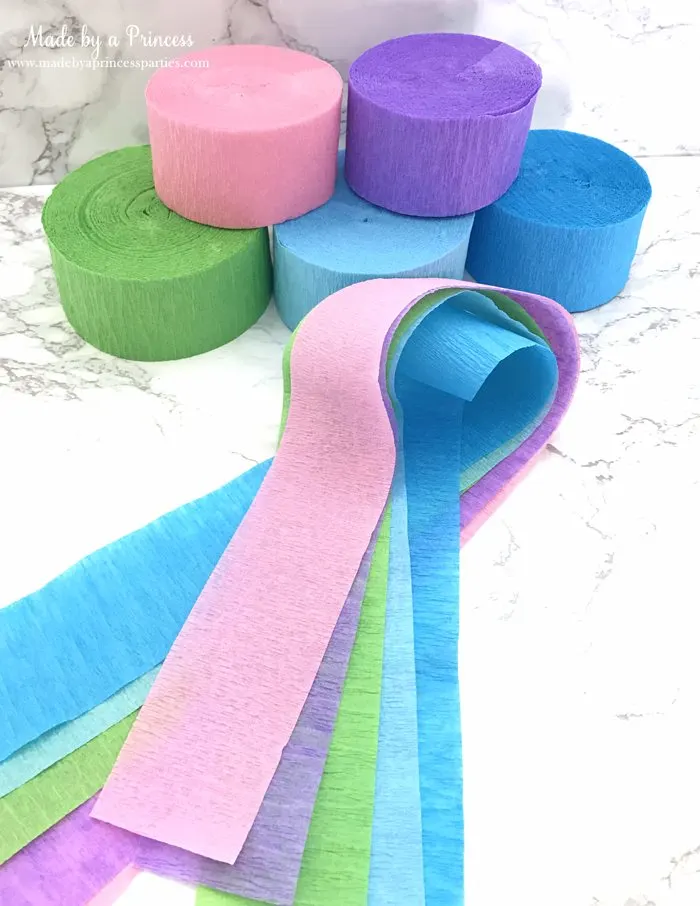 unicorn princess party hat idea tutorial crepe paper rolls