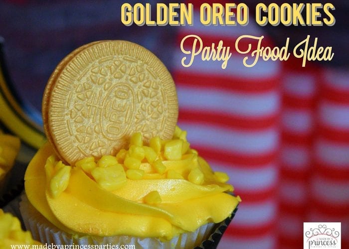 Gold Covered OREO Cookies Party Food Idea