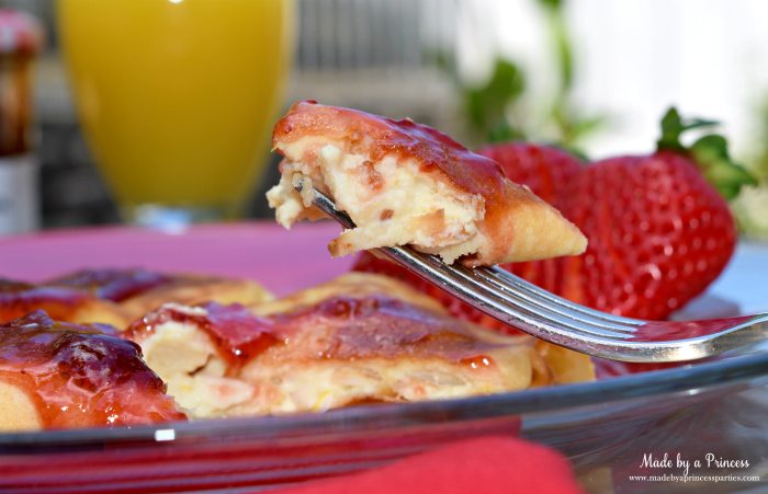 Savory Strawberry Preserves Toasted Coconut Almond Chicken Blintz Recipe see the toasted coconut in this bite