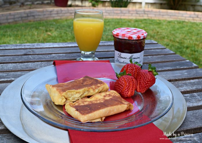 Savory Strawberry Preserves Toasted Coconut Almond Chicken Blintz Recipe serve with strawberries orange juice and jam