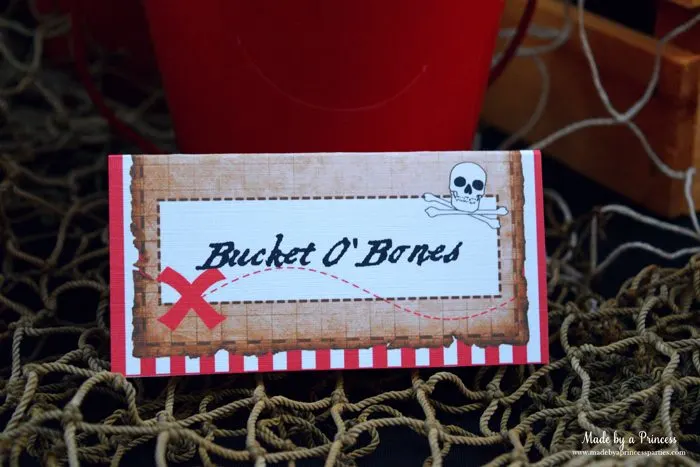 pirate party food free printables bucket o bones label