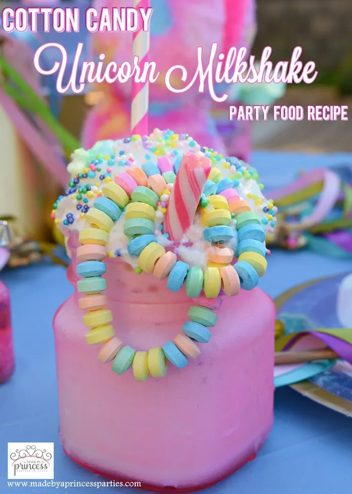 Cotton Candy Unicorn Milkshake Party Food Recipe