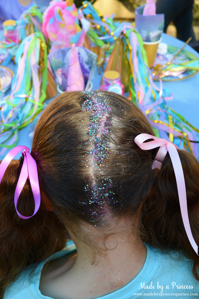 Create Sparkly Glitter Roots Hair Tutorial perfect for unicorn parties or halloween