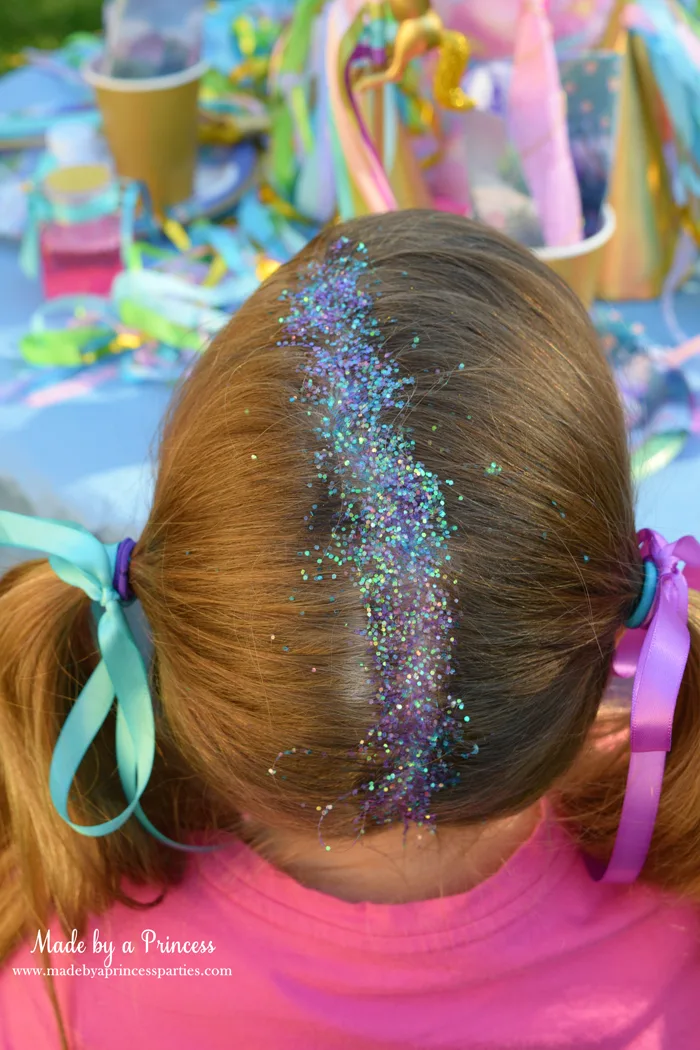 Create Sparkly Glitter Roots Hair Tutorial use multiple colors for ultra sparkle and shine effect