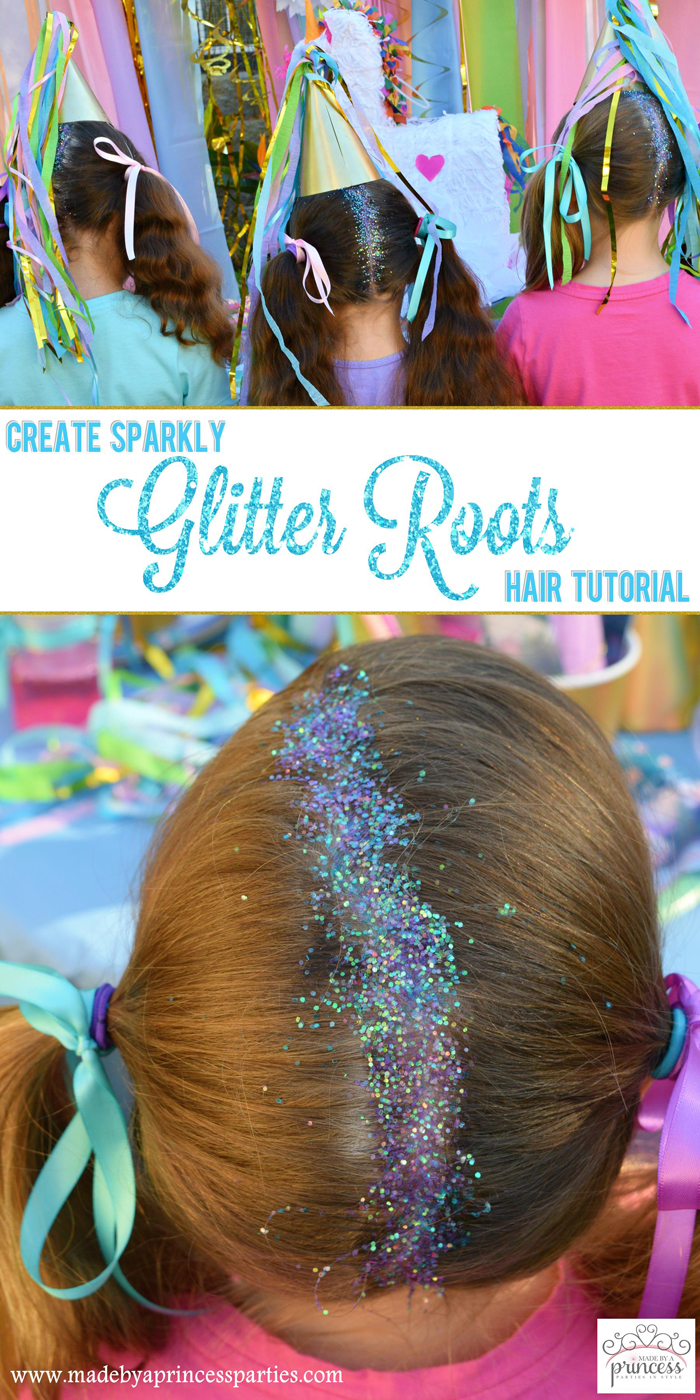 Create Sparkly Glitter Roots Hair Tutorial pin it