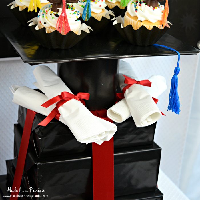 Easy Graduation Party Ideas graduation diploma scroll napkin