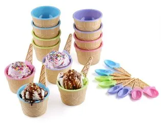 First Birthday Ice Cream Party Ideas bowls and spoons