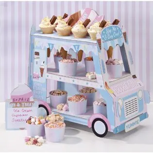 First Birthday Ice Cream Party Ideas dessert cart