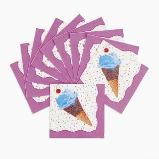 First Birthday Ice Cream Party Ideas napkins