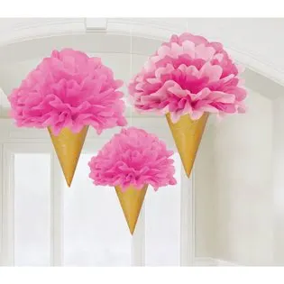 First Birthday Ice Cream Party Ideas tissue fluffies