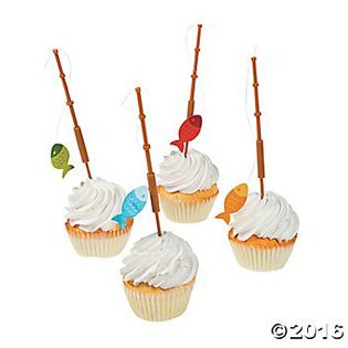 Fishing Baby Shower Ideas fishing pole cupcake picks