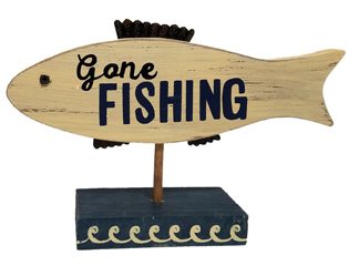 Fishing Baby Shower Ideas gone fishing sign for table