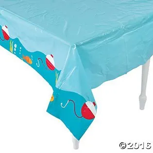 Fishing Baby Shower Ideas plastic tablecloth
