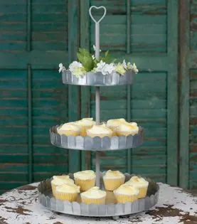 Fishing Baby Shower Ideas tin tiered cupcake stand