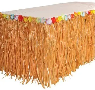 Moana Party Ideas grass table skirt