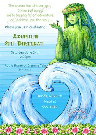 Moana Party Ideas invitation front