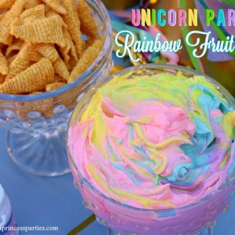 Unicorn Party Rainbow Marshmallow Cream Cheese Fruit Dip Recipe