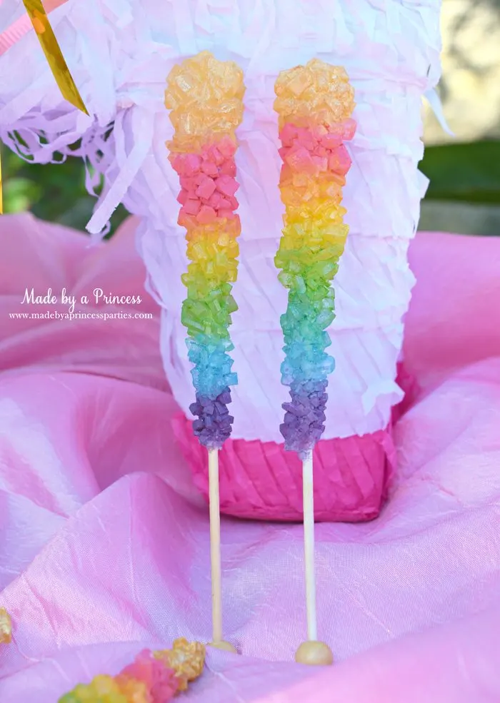 original rainbow rock candy party food tutorial before cutting sticks