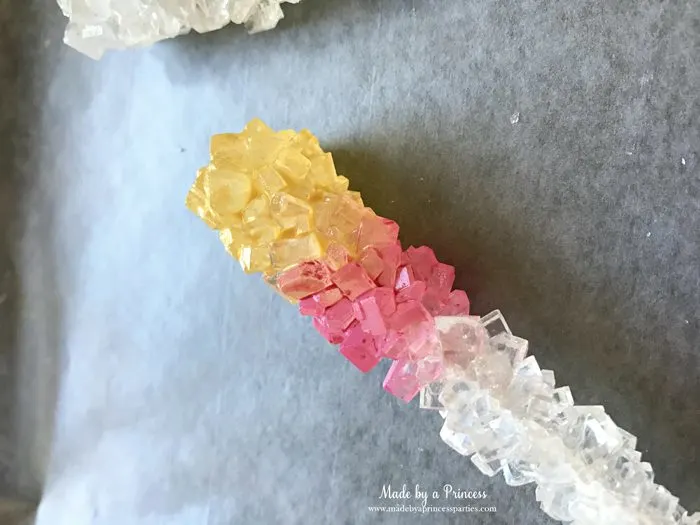 original rainbow rock candy party food tutorial painting layers with glitter
