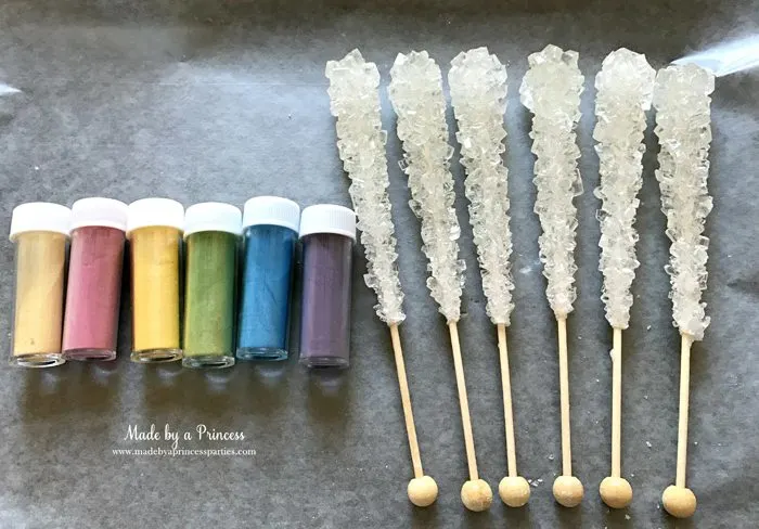 original rainbow rock candy party food tutorial supplies