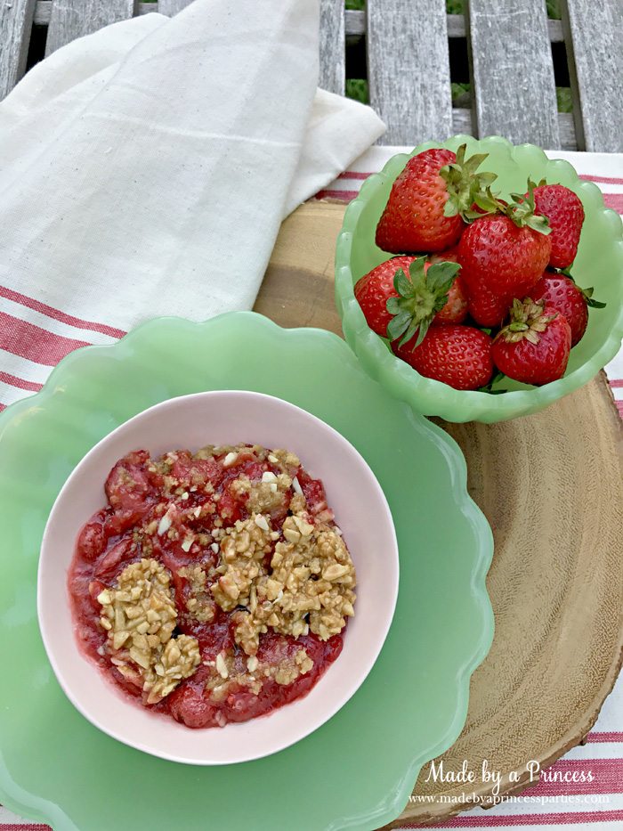 strawberry almond cobbler made from fresh local strawberries | Made by a Princess