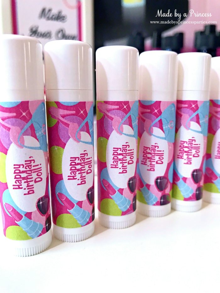 Fashionista Barbie Party Ideas Custom Barbie Lip Balm - Made by a Princess #barbie #barbieparty