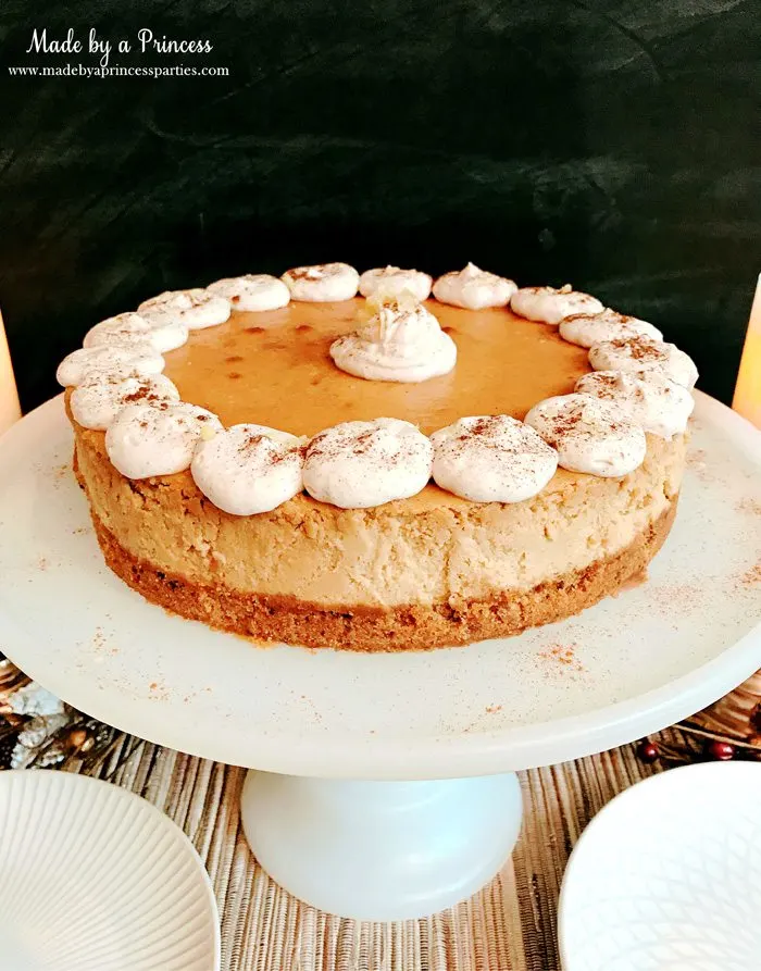 Gingerbread Cheesecake Dessert Recipe make fresh cinnamon whipped cream Made by a Princess #gingerbreadcheesecake