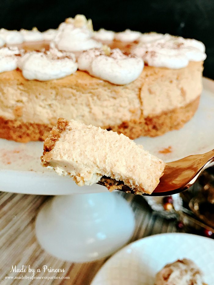 Gingerbread Cheesecake Dessert Recipe smooth and silky slice Made by a Princess #gingerbreadcheesecake