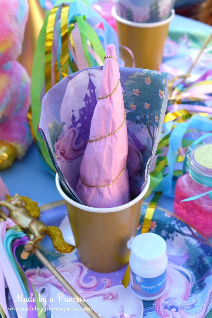 Unicorn Party Ideas Popcorn Unicorn Horn - Made by a Princess #unicorn #unicornparty