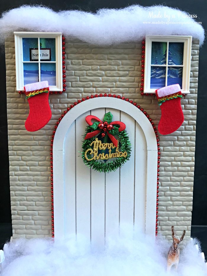 How to Create Your Own Tiny Elf Door Tutorial add decorations to door MadebyaPrincess #elfdoor #fairydoor #elfdoorkit