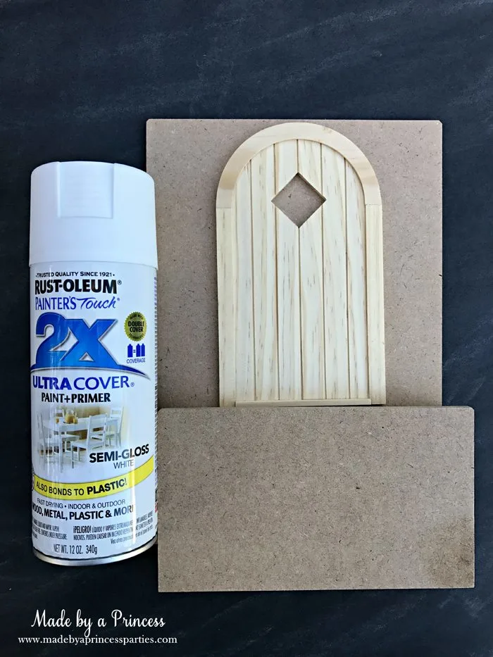 How to Create Your Own Tiny Elf Door Tutorial spray paint elf door kit MadebyaPrincess #elfdoor #fairydoor #elfdoorkit