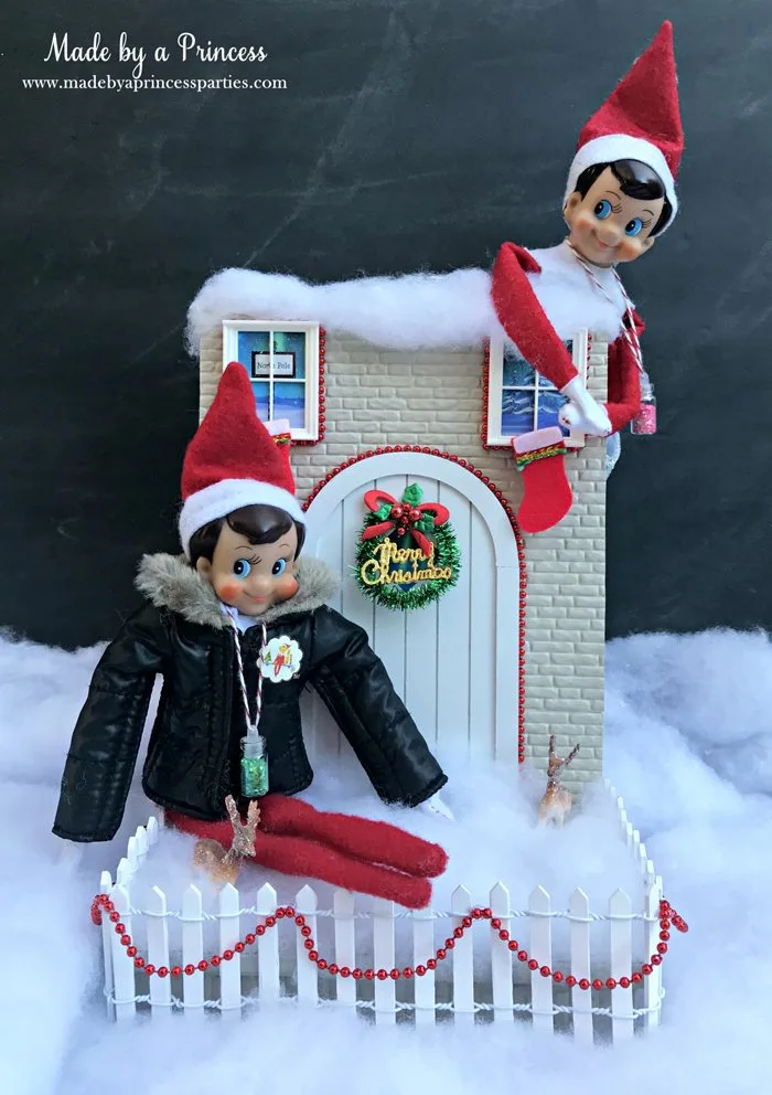 How to Create Your Own Tiny Elf Door Tutorial visit from Elf on the Shelf MadebyaPrincess #elfdoor #fairydoor #elfdoorkit