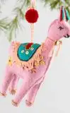No Llama Drama World Market Holiday Gift Guide llama pink ornament set