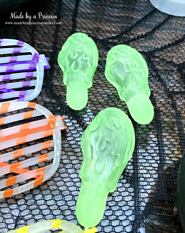 Teen Halloween Party Ideas glow in the dark snot rockets Made by a Princess #halloweenparty #teenhalloween