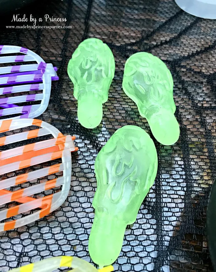 Teen Halloween Party Ideas glow in the dark snot rockets Made by a Princess #halloweenparty #teenhalloween