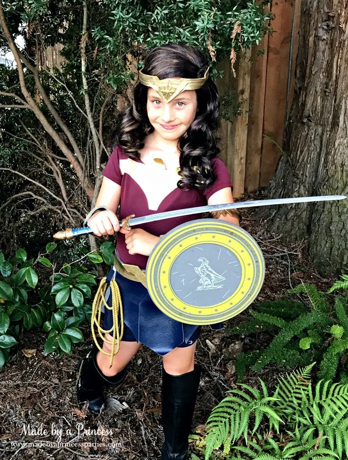 Wonder Woman Movie Costume with sword and shield MadebyaPrincess #halloweencostume #wonderwoman #galgadot #wonderwomancostume
