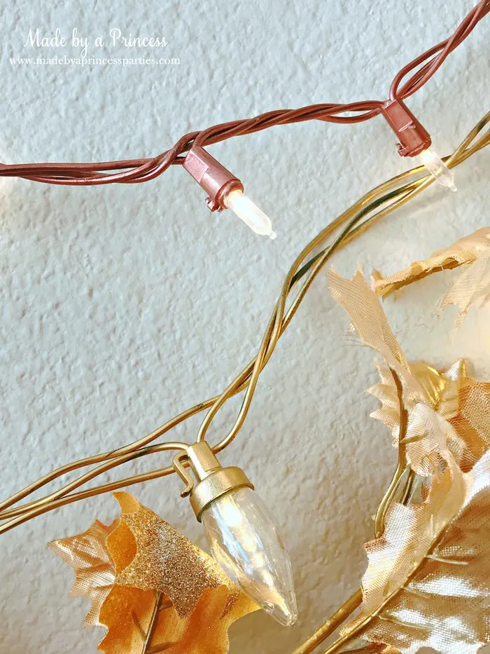 DIY Rose Gold String Holiday Lights Tutorial Hang with Gold String Lights