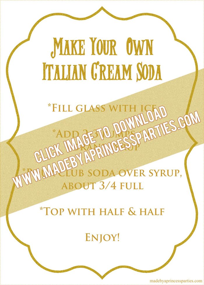 How to Make Italian Cream Soda Party Idea Printable Recipe