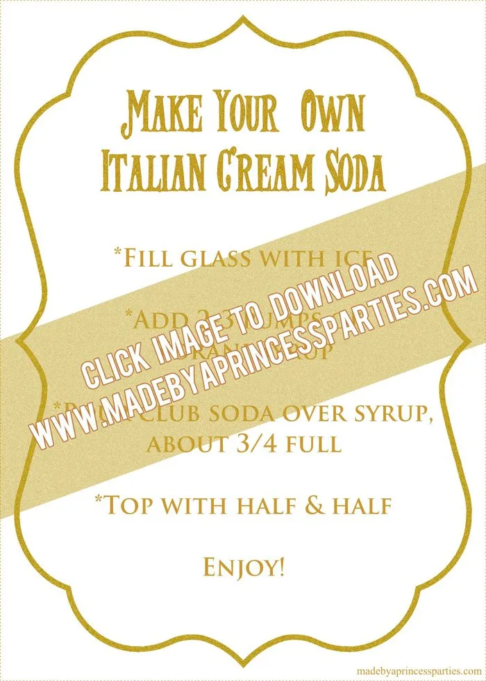 How to Make Italian Cream Soda Party Idea Printable Recipe