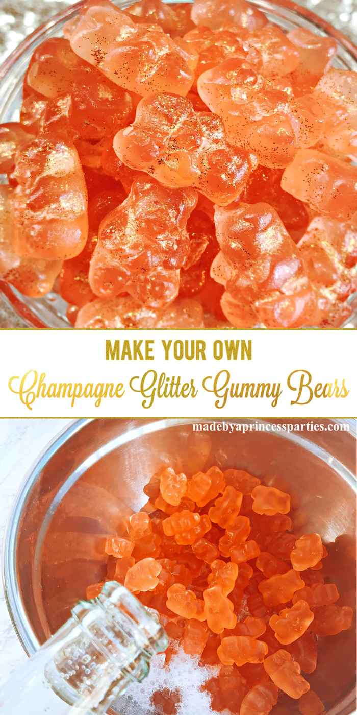 Make Your Own Boozy Glitter Champagne Gummy Bears Recipe Perfect for Parties