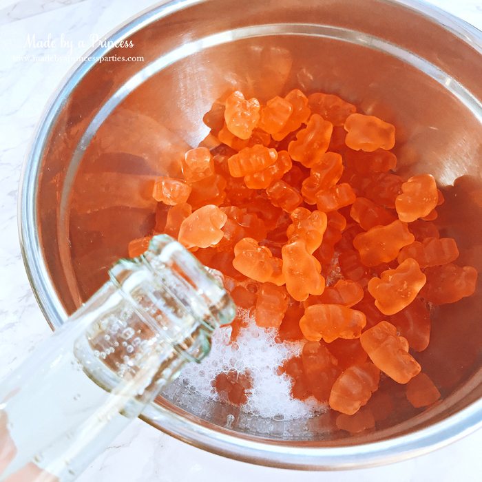 Make Your Own Boozy Glitter Champagne Gummy Bears Recipe Pour Champagne Over Gummy Bears