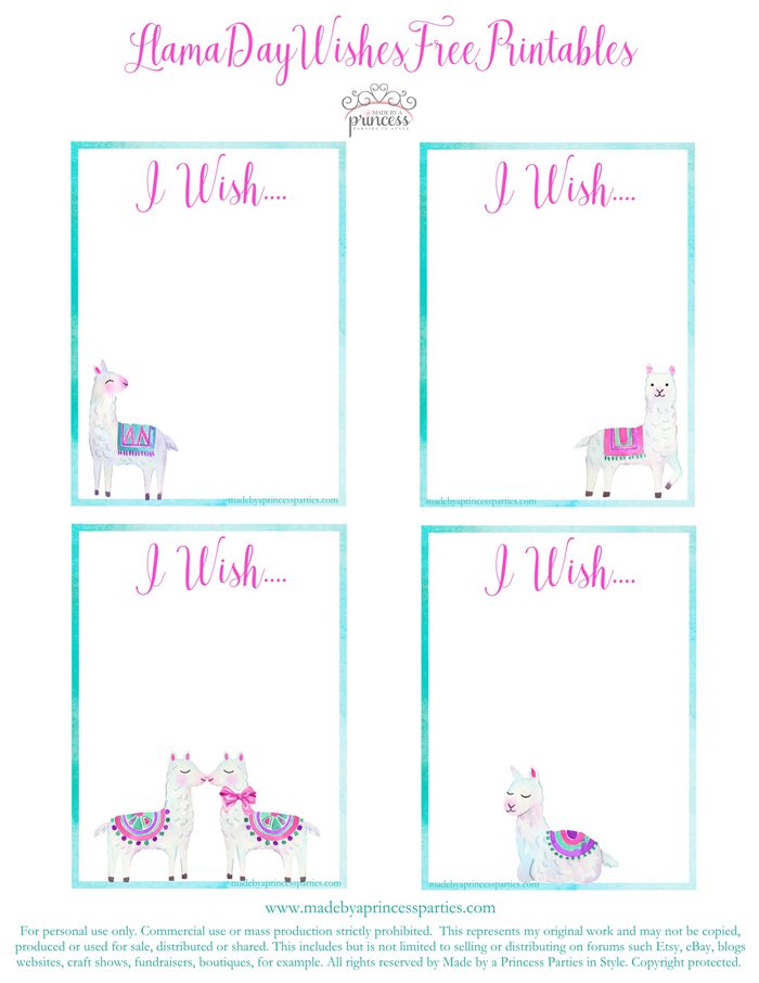 National Llama Day World Market Event Llama Wish Cards Free Printables MadebyaPrincess #nationalllamaday #llama #wishcards