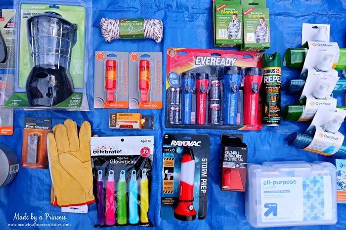 Unique School Silent Auction Idea Emergency Preparedness Kit includes lantern and flashlights