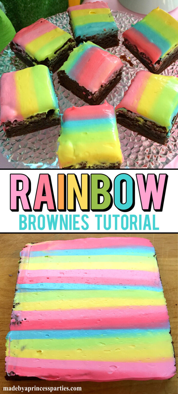 Unicorn Party Rainbow Brownies Recipe Made by a Princess
