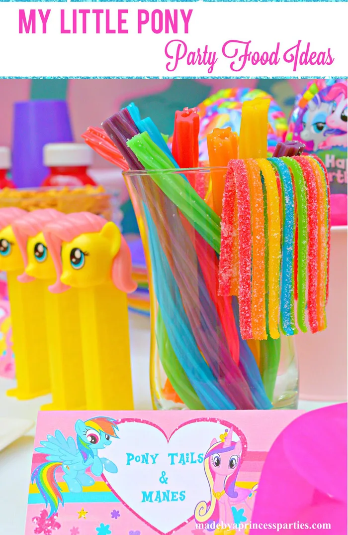 My Little Pony Party Food Ideas Free Printables from @madebyaprincess #mylittlepony #mylittleponyparty #mlp #partyfood #partyideas 2