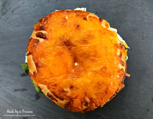 Best Turkey BLT Sandwich Recipe with a cheese bagel via @madebyaprincess #turkeysandwich #blt #bltsandwich #bestsandwich #recipe #turkeyblt #madebyaprincess