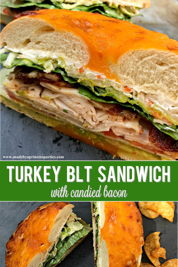 Best Turkey BLT Sandwich Recipe with candied bacon will be your new favorite via @madebyaprincess #turkeysandwich #blt #bltsandwich #bestsandwich #recipe #turkeyblt #madebyaprincess
