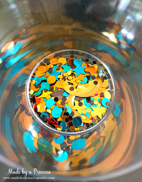 DIY Floating Confetti Sparkle Cup add smaller confetti next
