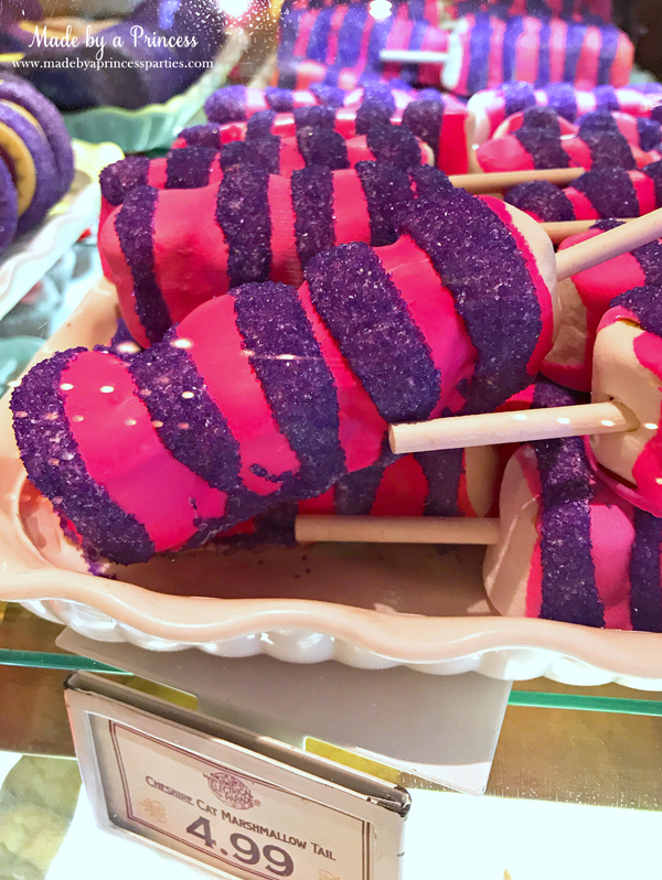 Disneylands Best Pixar Fest Food Checklist Cheshire Cat Marshmallow Tails #disneylandfood #disneyfood #cheshirecat #madebyaprincess