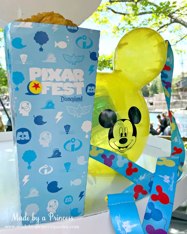 Disneylands Best Pixar Fest Food Checklist Mickey Mouse Balloon Popcorn Bucket #disneylandfood #disneyfood #mickeymouse #pixarfest #madebyaprincess